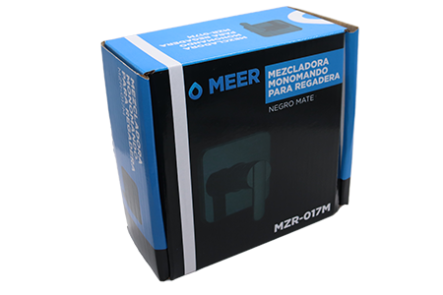 MEZCLADORA MONOMANDO PARA REGADERA NEGRO MATE