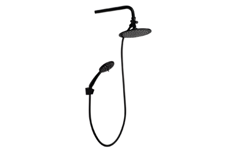 REGADERA TELEFONO REDONDA 8” NEGRO MATE