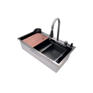 SET DE TARJA CON MEZCLADORA Y ACCESORIOS. EMPOTRAR DE ACERO INOX 80X45X23