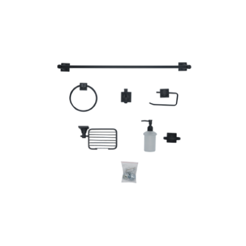 Juego de accesorios para baño 6 piezas negro mate