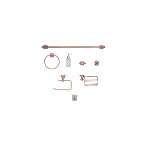 Juego de accesorios para baño 6 piezas oro rosado