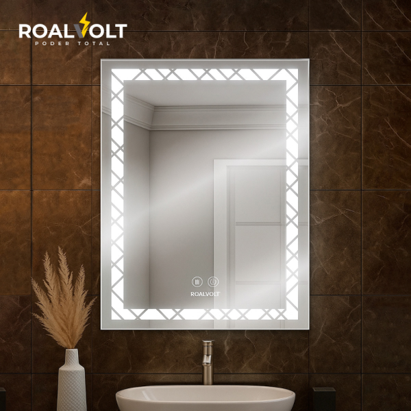 3 Espejo led rectangular 50x70 ROALVOLT